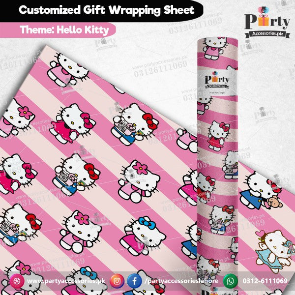 Gift wrapping sheets for Hello Kitty theme birthday party