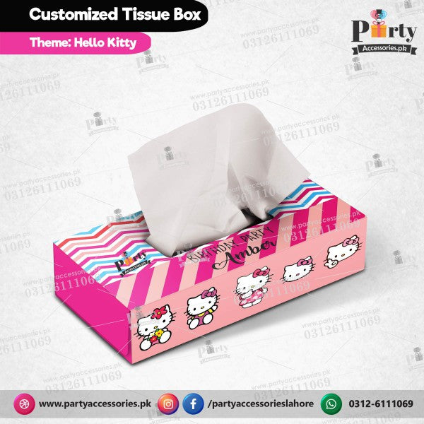 Customized Tissue Box in Hello Kitty theme birthday table Decor