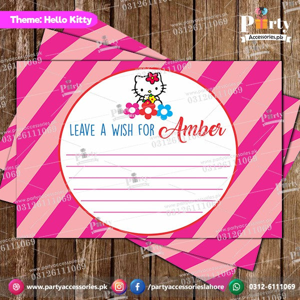 Customized wish cards in Hello Kitty theme