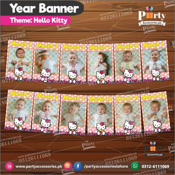 Customized Month wise year Picture banner in Hello Kitty theme