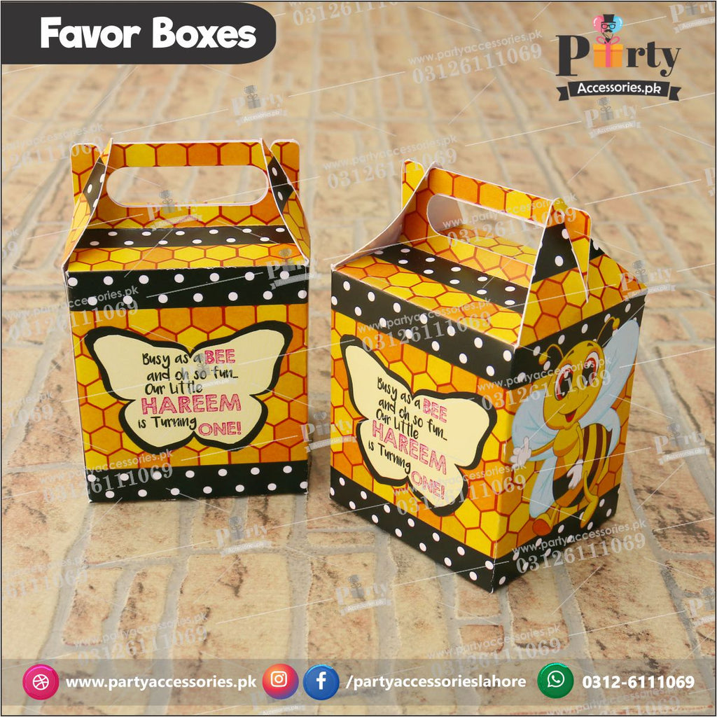 Customized Honey bee theme Favor / Goody Boxes