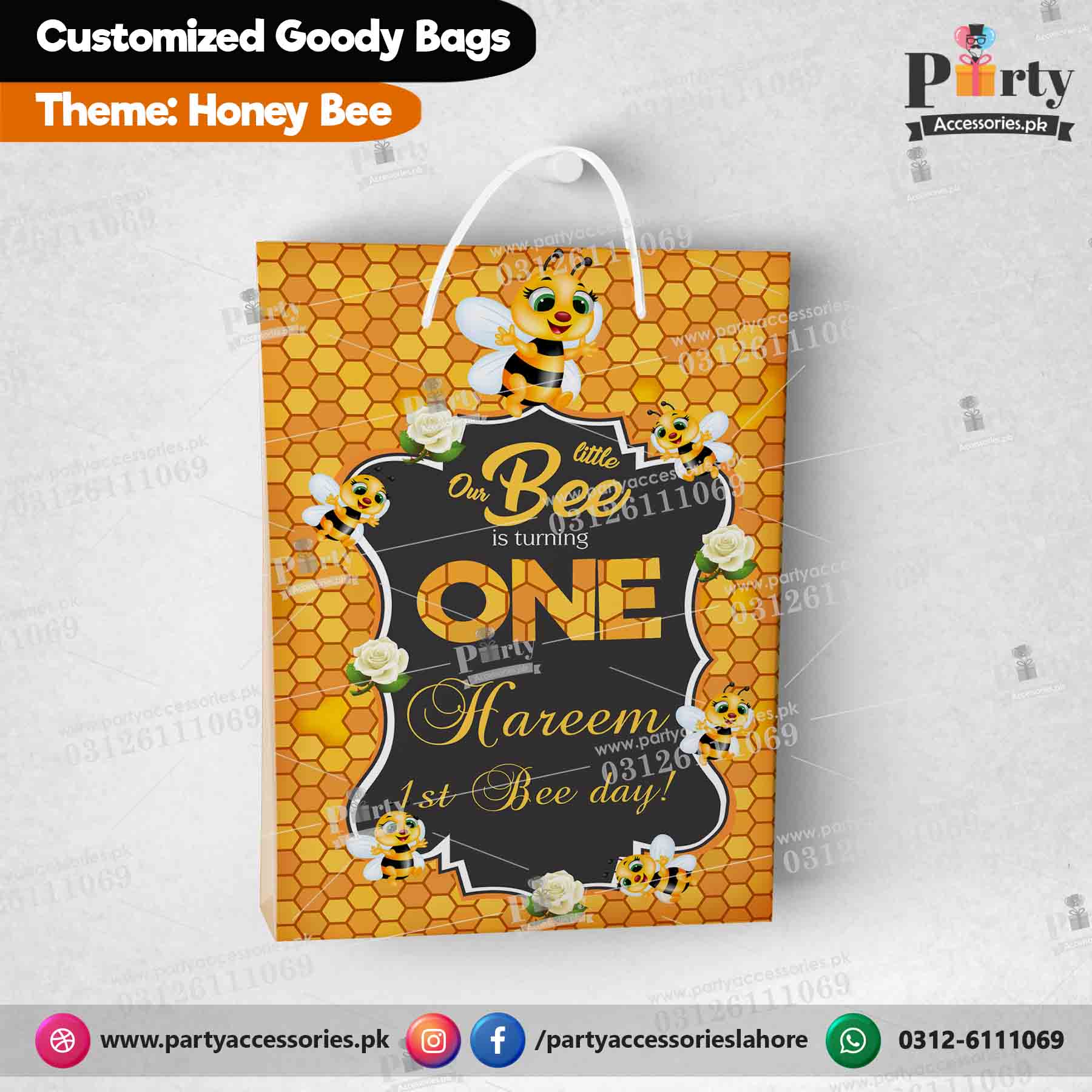 Honey Bee theme Goody Bags / favor bags