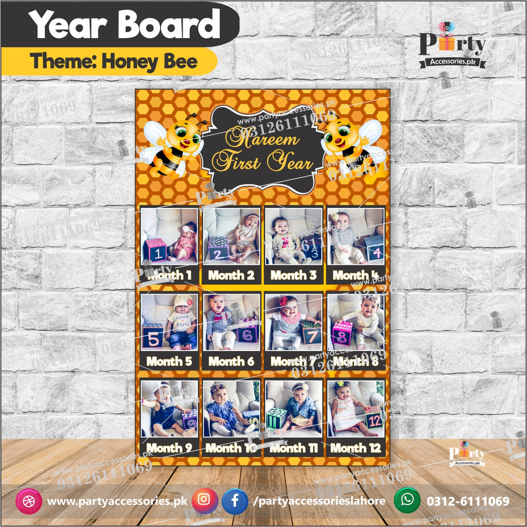 Customized Month wise year Picture board in Honey Bee theme (year board)