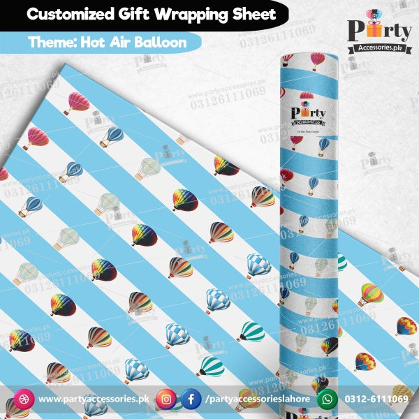 Gift wrapping sheets for Hot Air Balloon theme birthday party