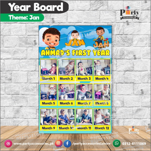 Customized Month wise year Picture board in JAN theme (year board)