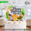 Jungle safari theme Customized wooden cake topper
