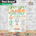 Customized Jungle safari theme Fact board / Milestone Board white