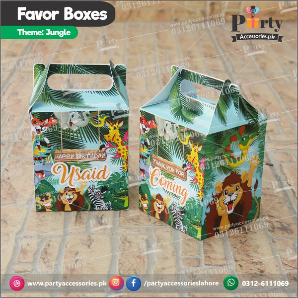 Customized Jungle safari theme Favor / Goody Boxes