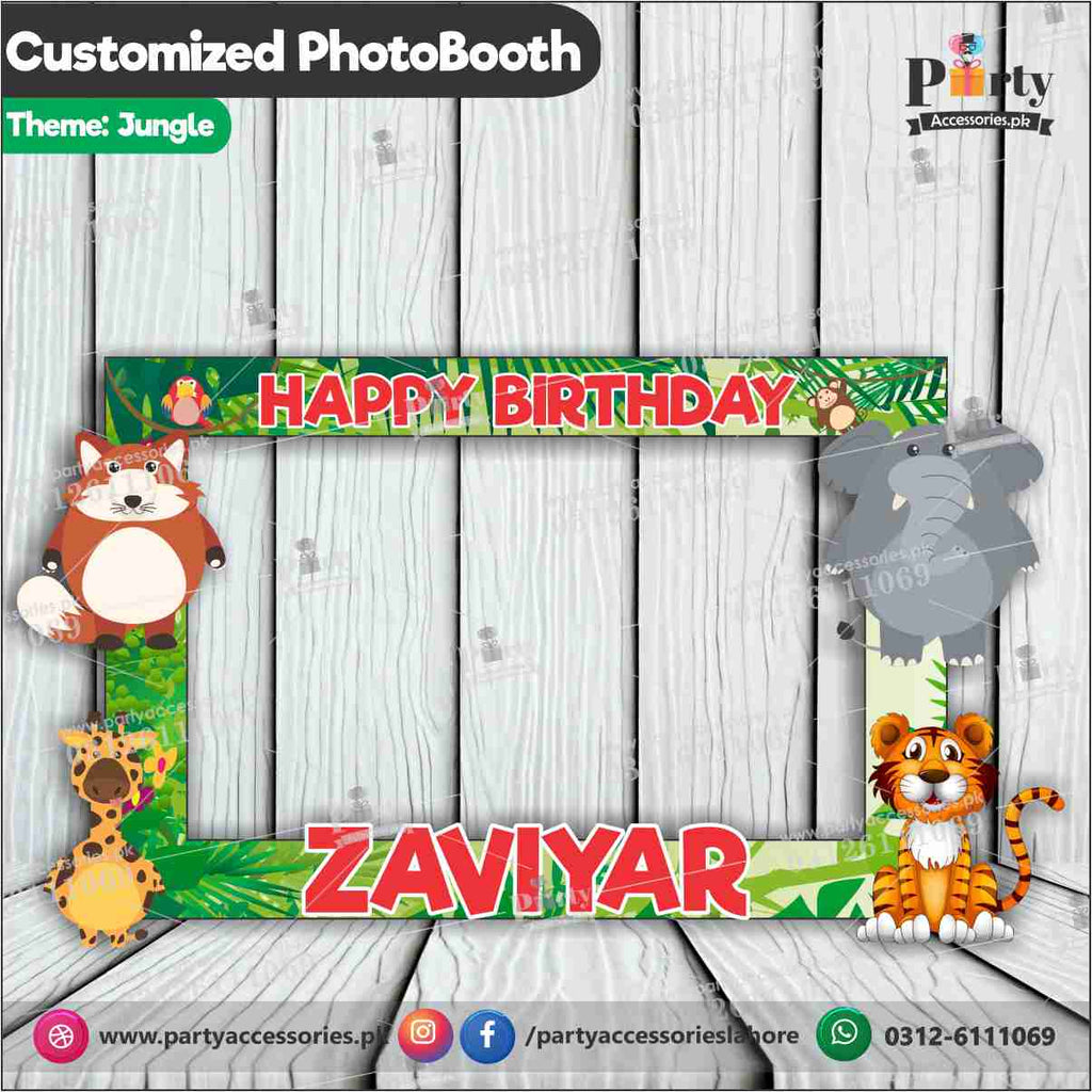 Customized Photo Booth / selfie frame for Jungle safari theme party