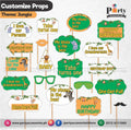 Customized Photo props set in Jungle safari theme birthday party