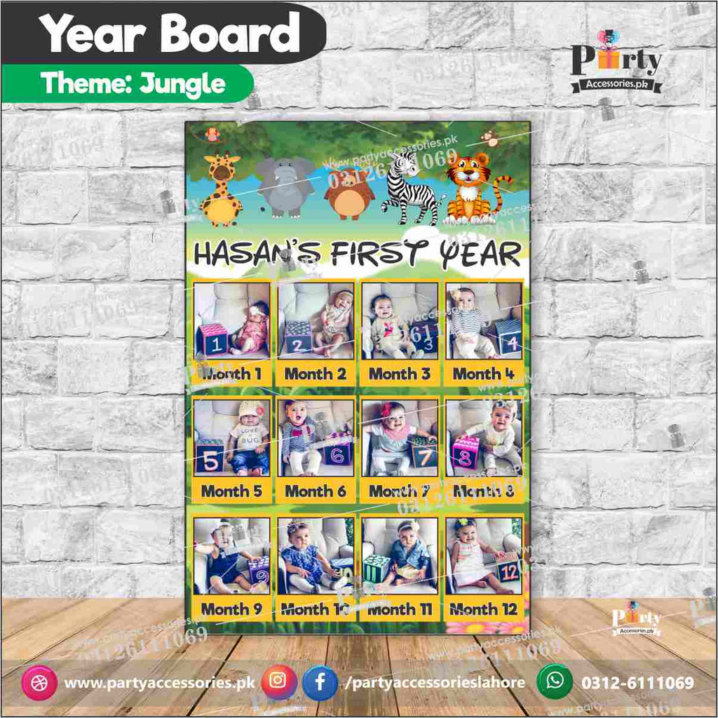 Customized Month wise year Picture board in Jungle safari theme