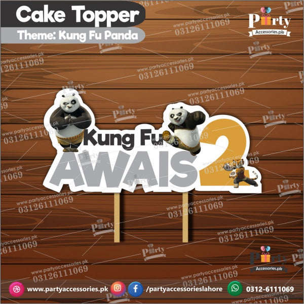 Kung fu Panda theme birthday cake topper customized on card