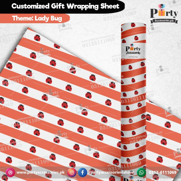 Gift wrapping sheets for Miraculous Ladybug theme birthday party