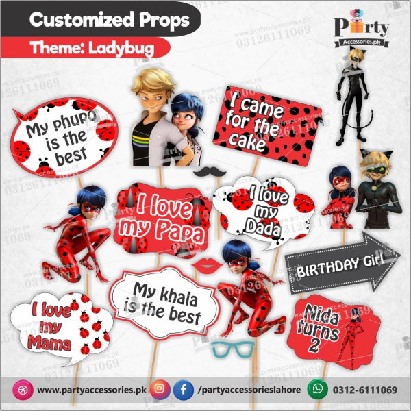 Customized props set for Miraculous Ladybug theme birthday party