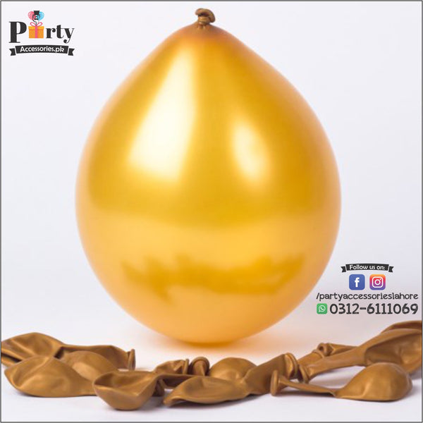 Plain Golden Balloons Solid color latex rubber balloons