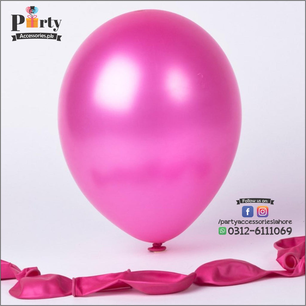 Plain Shocking Pink Balloons Solid color latex rubber balloons