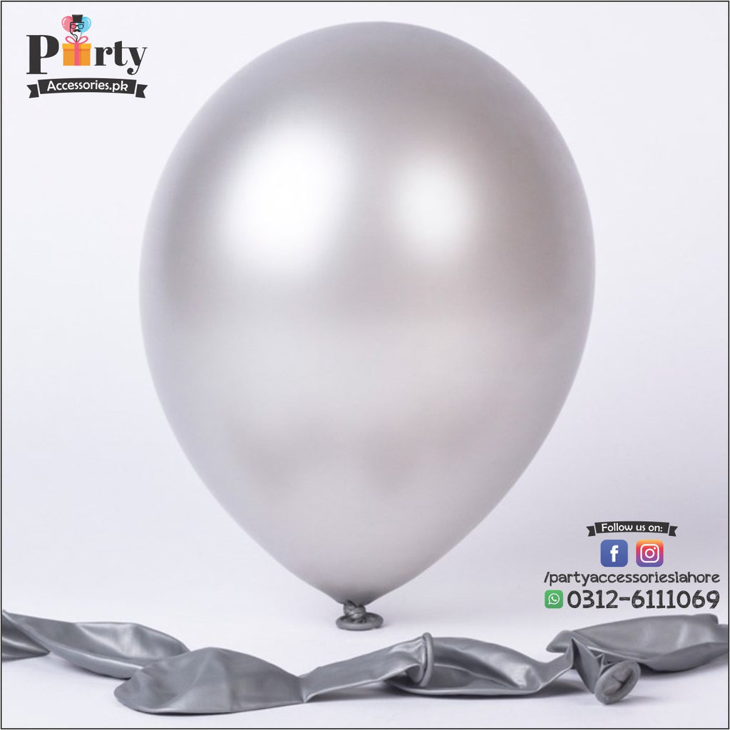 Plain Silver Balloons Solid color latex rubber balloons