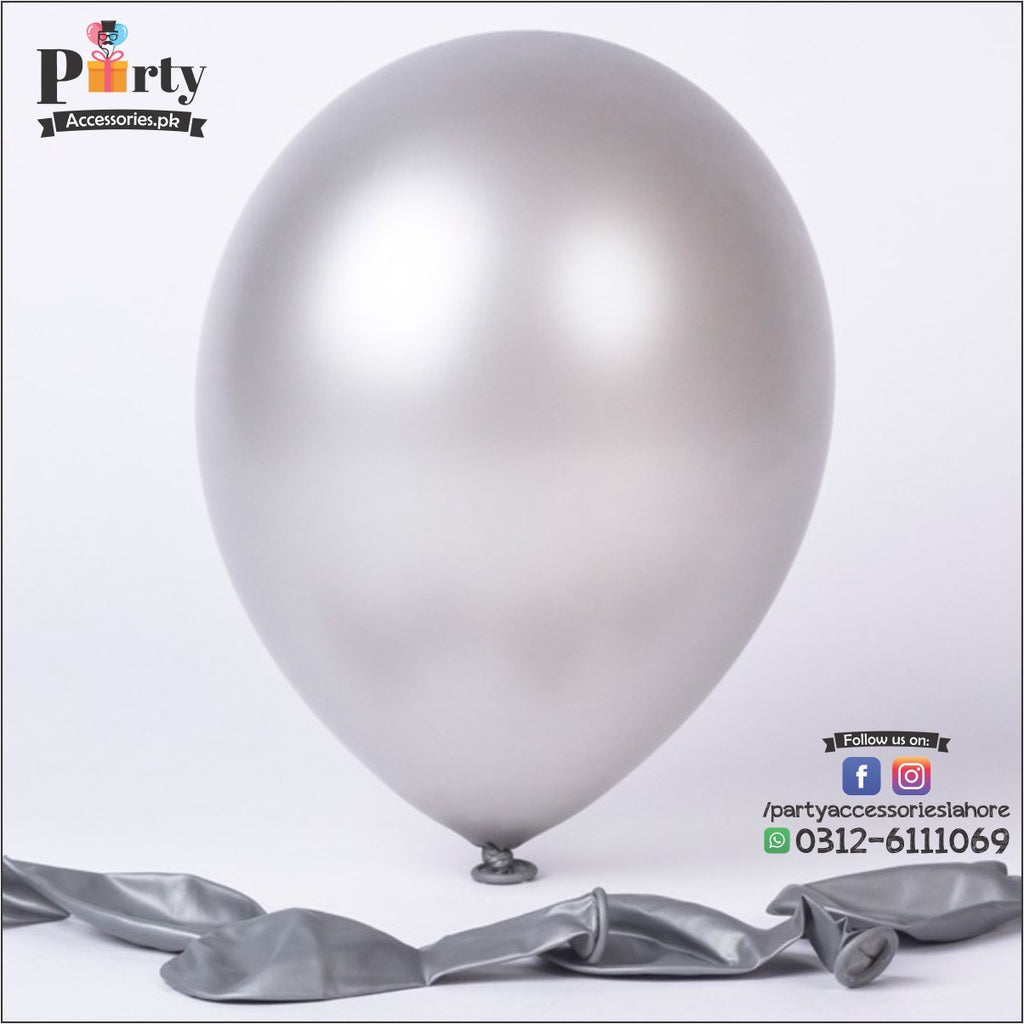 Silver grey Colored Latex Balloons