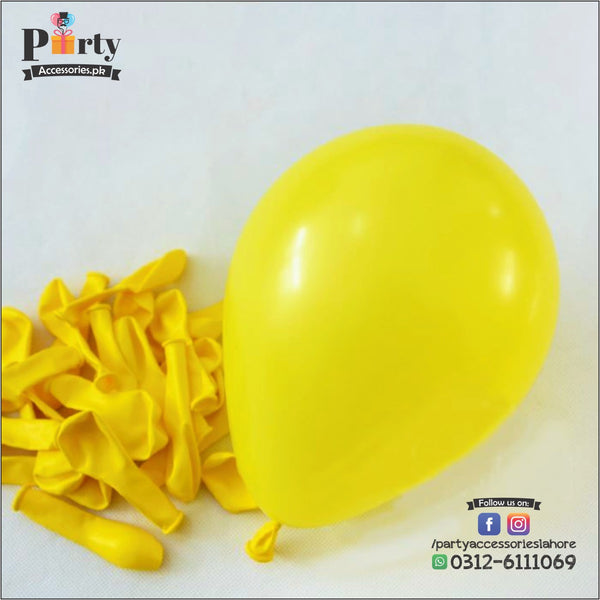 Plain Yellow Balloons Solid color latex rubber balloons