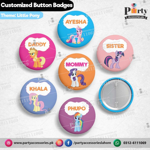 Customized Little Pony theme button badges