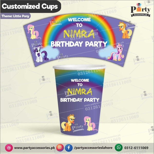 Customized disposable Paper CUPS for Little Pony theme party