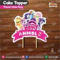 Customized card cake topper for birthday in Little Pony theme