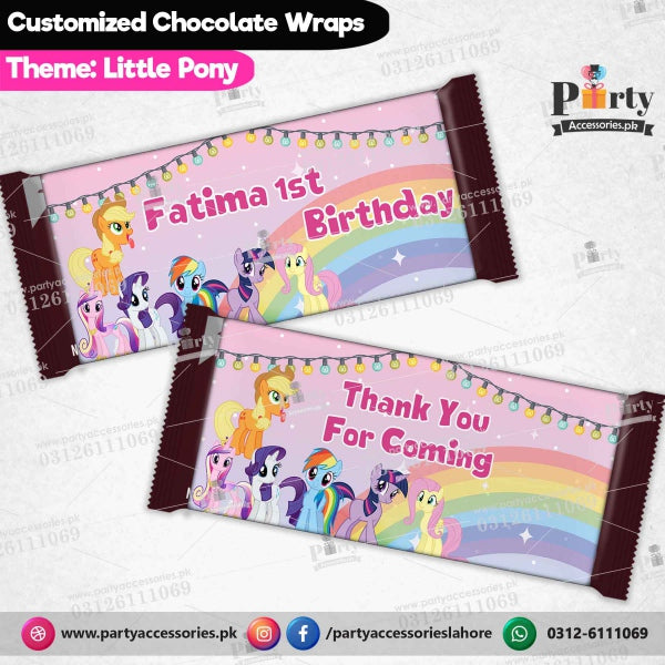 Customized Little Pony theme chocolate wraps