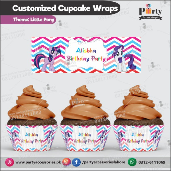 Customized Little Pony Cupcake wraps