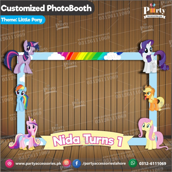 Customized Photo Booth / selfie frame for Little Pony theme party