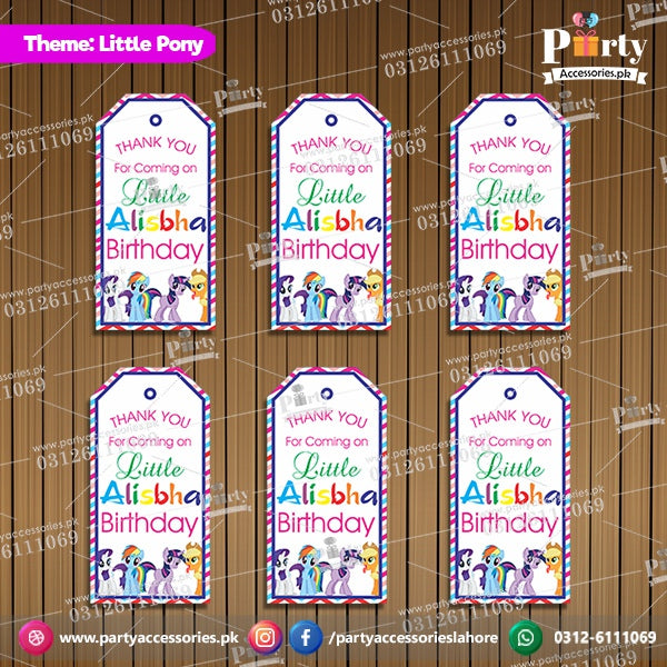 Customized Gift / Thank you tags in Little Pony theme