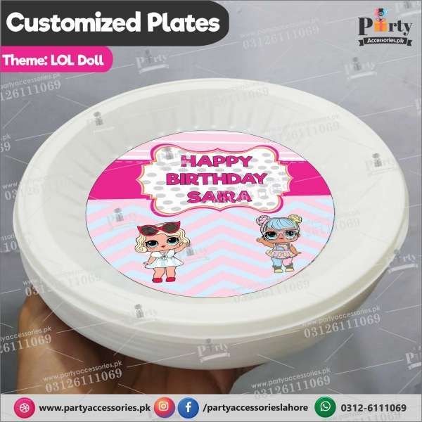 Customized disposable Paper Plates in LOL Doll theme party