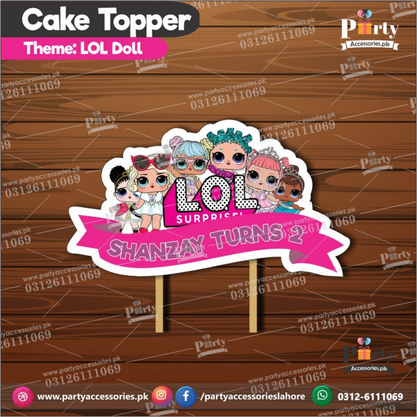 LOL Doll theme Customized card cake topper for birthday