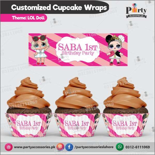 Customized LOL Doll theme Cupcake wraps