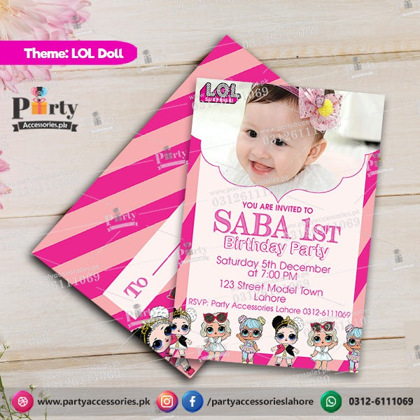 Customized LOL Doll theme Party Invitation Cards