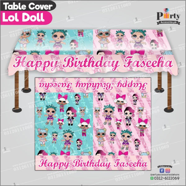 Customized LOL doll Theme Birthday table top sheet