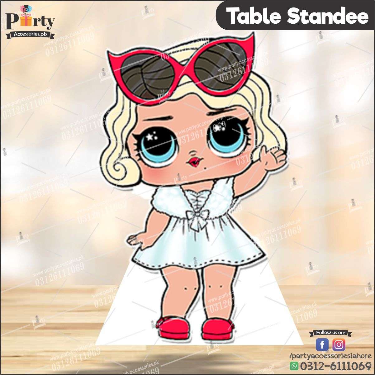Customized LOL doll theme Table standing character cutouts
