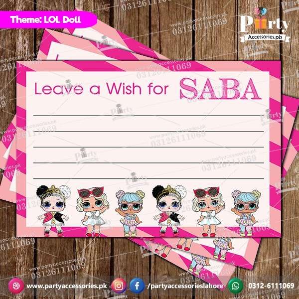 Customized wish cards in lol doll theme