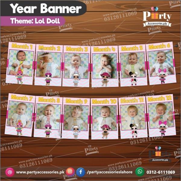 Customized Month wise year Picture banner in lol doll theme