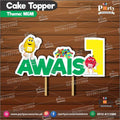 Customized card cake topper for birthday in M&M theme