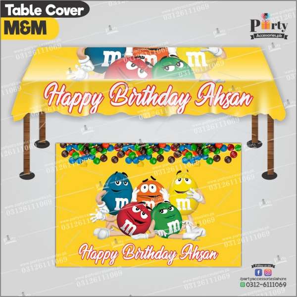 Customized M&M Theme Birthday table top sheet