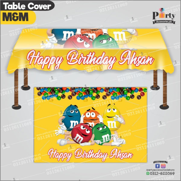Customized M&M Theme Birthday table top sheet