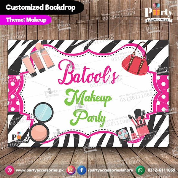 Customized Make up Theme Birthday Backdrop