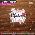 Customized card cake topper for birthday in Make up theme