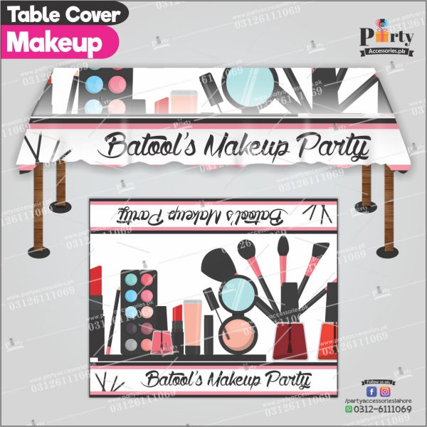 Customized Make up Theme Birthday table top sheet