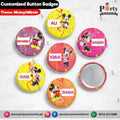 Customized Minnie Mouse theme button badges