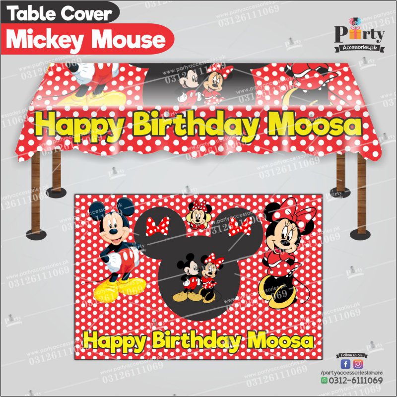 Customized Mickey Mouse Theme Birthday table top sheet