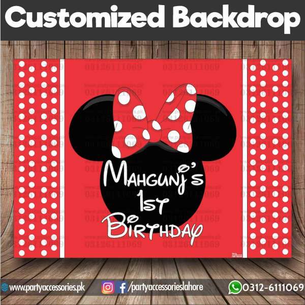 Customized Mickey Mouse Theme Birthday Party Backdrop