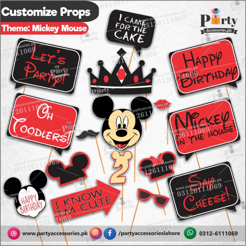 Customized props set for Mickey Mouse theme birthday party