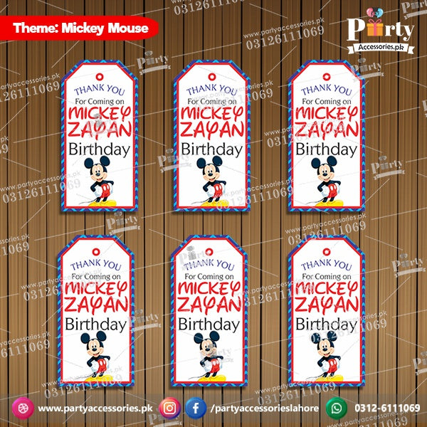 Customized Gift tags in Mickey Mouse theme