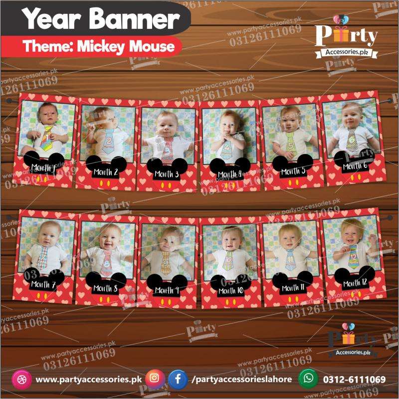 Customized Month wise year Picture banner in Mickey Mouse theme